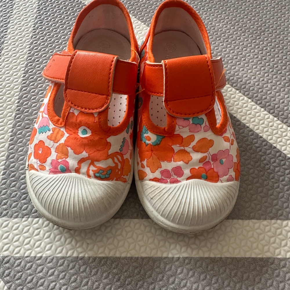 Jacadi Liberty Print Orange Kids Shoes